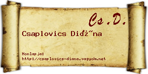 Csaplovics Diána névjegykártya